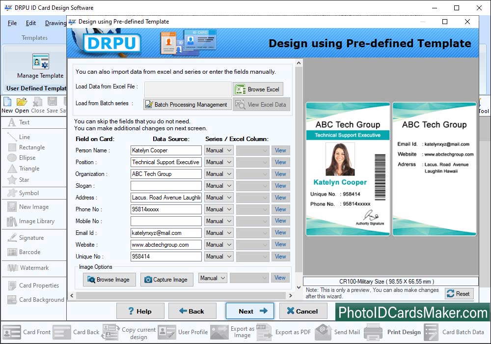 ID Card Fill User Information