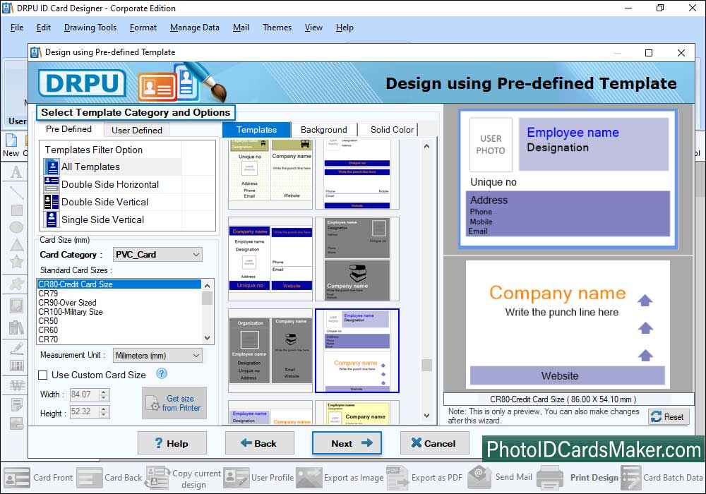 ID Cards (Corporate Edition) Select template Category