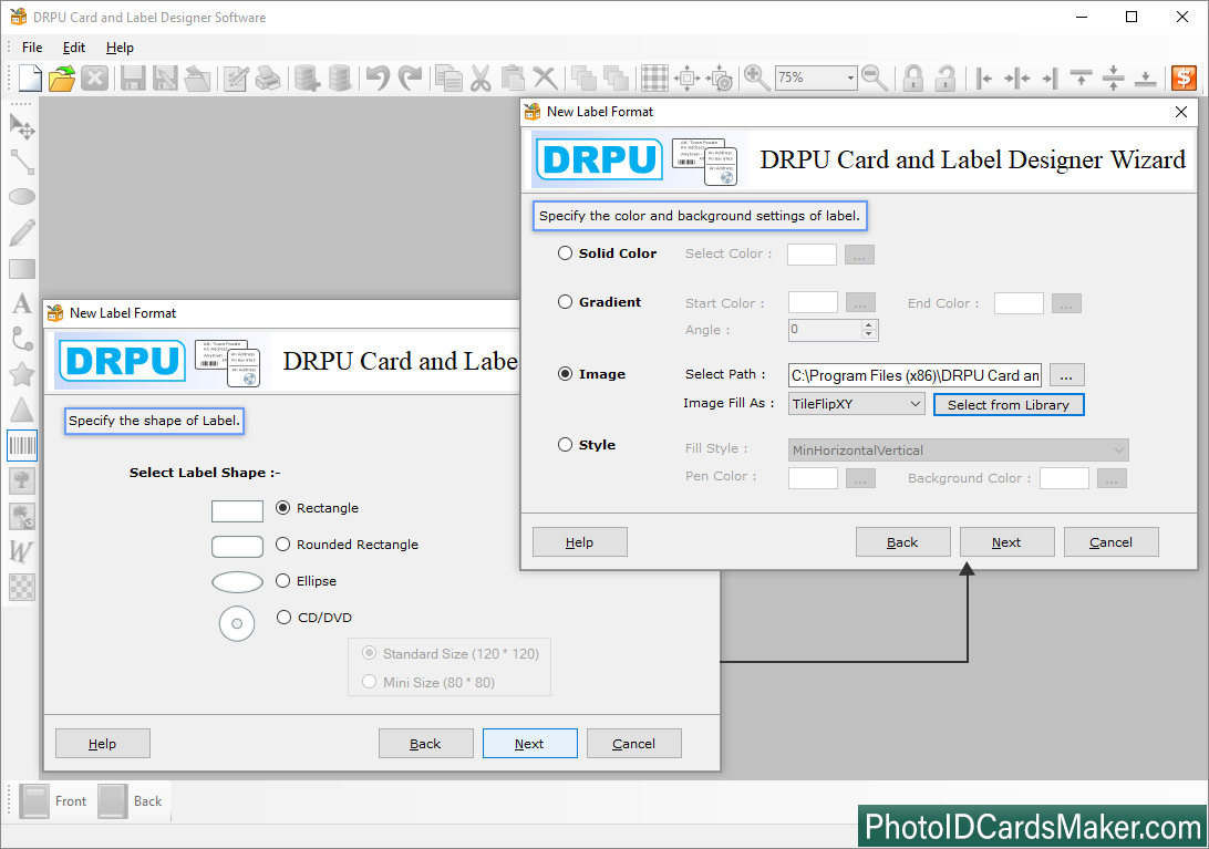 Specify the color and background settings