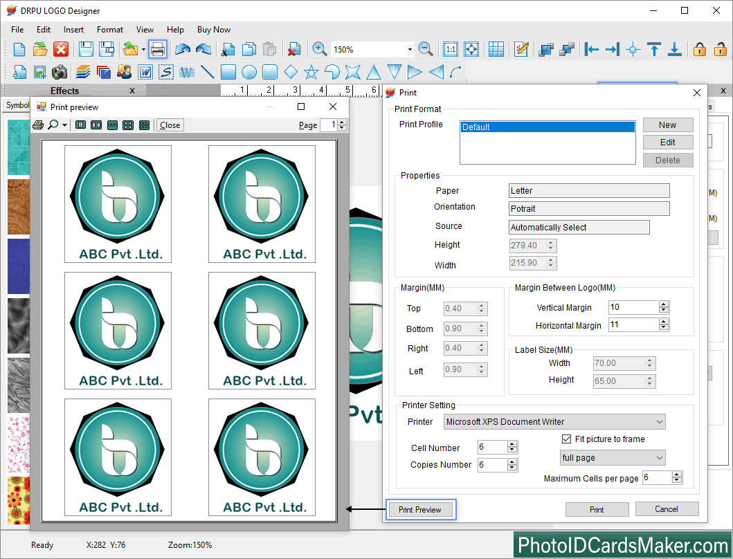 Logo Maker Software Set Print Format