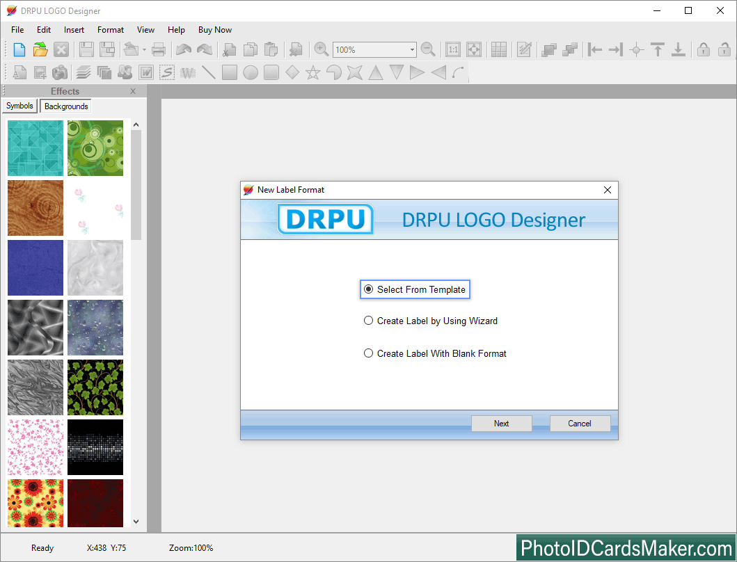 Logo Maker Software start From Template Mode